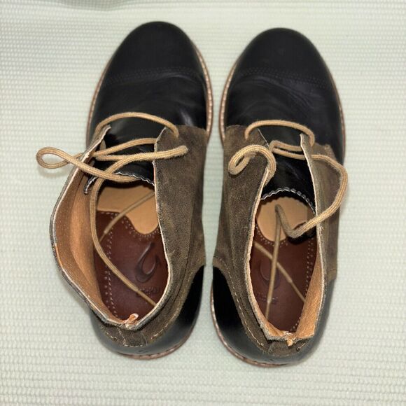Olukai Pahoa Ankle Chukka Boots Leather Men’s Size 9.5M Black/Brown - Picture 9 of 9